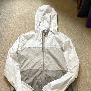 Men's Eddie Bauer White and Gray Hooded Jacket
